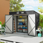 Outsunny 8 x 4FT Outdoor Storage Shed - Grey-Metal bike shed suitable for plenty of outdoor tools, equipment and outerwear

