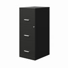 Hirsh 3-Drawer Vertical File Cabinet with Lock - Black-Smooth patented glide suspension