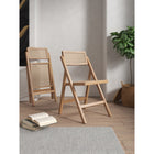 Manhattan Comfort Pullman 18.11" Industry Chic Dining Folding Chair - Nature - Set of 4-Fine Natural Cane Made from Authentic Wooden Rattan