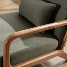 Ebello Hertford 26" Wide Mid Century Upholstered Solid Wood Accent Chair with an Extra Pillow - Green-6