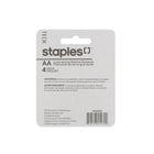 Staples Tech AA Alkaline Battery - 4 Pack-Pack Size: 4 Pack