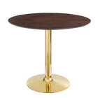 Modway Verne 35" Dining Table - Gold Cherry Walnut-Modern Dining Table