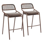 Zuo Rio Barstool - Brown - Set of 2-Outdoor fabric (100% Olefin)