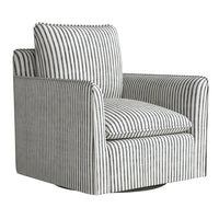 Ebello Kandyn 29.7" W Modern Soft Stripe Upholstered Swivel Barrel Chair with Removable Cushion - Blue-Removable & Easy-Clean Design: Seat and back cushions detach effortlessly, making spot cleaning or full maintenance a breeze to keep the chair looking fresh