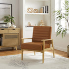 Modway Jensen Vegan Leather Accent Chair - Natural Tan-Rubberwood Legs