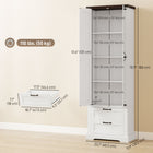 HOMCOM 71" H Farmhouse Kitchen Pantry Cabinet - White-Includes anti-tip kits to secure the cabinet for family safety 