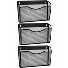 ShoppingAll Wall Mount File Holder with 3 Pack Hanging Single-Pocket Document & Mail Organizer-3-pack single pockets-mount together or separately to sort mail, files, and magazines