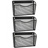 ShoppingAll Wall Mount File Holder with 3 Pack Hanging Single-Pocket Document & Mail Organizer-3-pack single pockets-mount together or separately to sort mail, files, and magazines
