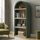 Modway Caleb 4 Arched Display Shelf Bookcase - Hunter Green-99 Lb Shelf Capacity
