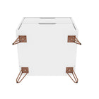 Manhattan Comfort Rockefeller 20.08" Mid-Century Modern 2-Drawer Nightstand 2-Piece Set - White-30 Day Limited Manufacturer's Warranty