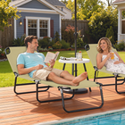 Outsunny Folding Lounge Chair - 5 Position Sun Tanning Chair - Cream White-Back reclines to 5 different positions to find the suitable tanning angle