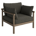 Modway Eleni Outdoor Teak Wood Armchair - Weathered Grey Flint-Teak Wood Frame