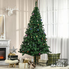 HOMCOM 7' Artificial Christmas Tree with Decorations and Metal Stand - Green-Safe stability and easy storage with the stable folding metal stand 