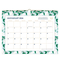 Emily Ley Simplified 2026-27 Standard Wall Calendar - 15" x 12" - Savannah Blooms - Bilingual-Page size: 11-7/8" H x 14-7/8" W