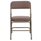 Flash Furniture HERCULES Series Curved Triple Braced & Double Hinged Beige Fabric Metal Folding Chair-Set of 4 Padded Metal Folding Chairs