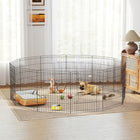 PawHut 30" H Foldable 12 Panel Metal Exercise Pet Playpen - Black-Easy set-up & no tools required for assembly