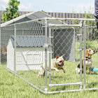PawHut Outdoor Dog Kennel and Dog Run with Cover - 19.7' x 7.5' x 4.9' - Silver-Enhanced tarpaulin security with encrypted buttonholes for added stability 