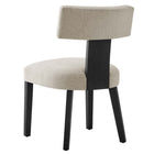 Modway Nalani Fabric Upholstered Dining Chairs - Heathered Weave Ivory/Black - 2 Pack-9