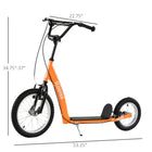 Aosom Kids Scooter with Adjustable Handlebar, Front and Rear Dual Brakes - Orange-Material: Steel, Aluminum alloy, Rubber, PP 