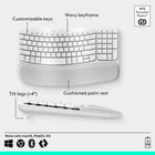 Logitech Wave Keys Wireless Ergonomic Keyboard with Cushioned Palm Rest - Off White-Connect with Bluetooth or the Logi Bolt Receiver: Use Easy-Switch to switch between laptop, tablet and phone (compatible with Windows/macOS/iPadOS/ChromeOS), up to 3 years battery life 