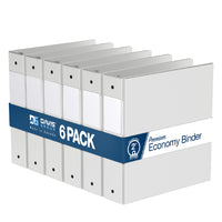 Davis Group Premium Economy Binder - Round Ring - 2" - White - 6 Pack-3 Ring Binder