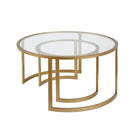 Hudson&Canal Mitera Round Nested Coffee Table - Brass-Tables feature a 50 lb weight capacity