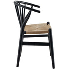 Modway Flourish Spindle Wood Dining Side Chair - Black-Includes Plastic Foot Caps