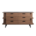 Modway Langston 63" Open Display Storage Sideboard - Walnut Grey-Assembly Required