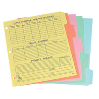 Oxford Subject Dividers with Timetable - 5 Tab - Letter Size - Assorted Colours-11 pt. manila stock