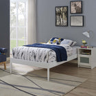 Modway Elsie Twin Bed Frame - White-Sturdy Powder Coated Steel Frame