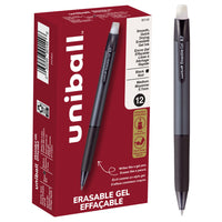 uni-ball Erasable Gel Retractable Pens - 0.7mm - Black- 12 Pack-Gel Pens