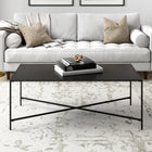 Hudson&Canal Henley 48"W Rectangular Coffee Table with Metal Top - Blackened Bronze-Clean with a soft, dry cloth and no harsh chemicals or abrasive cleaning materials