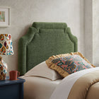 Modway Magnolia Upholstered Fabric Twin Size Headboard - Foliage-Scalloped Silhouette