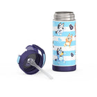 Thermos FUNtainer Vacuum Insulated Stainless Steel Water Bottle - 410mL - Bluey -Integrated carry handle is easy to grip and can be folded down when not in use