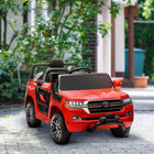 Qaba 12V Licensed Toyota Kids Electric RC Car - Red-Dual headlights improve evening visibility 