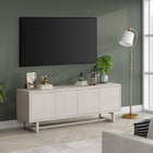 Hudson&Canal Cutler TV Stand for TV's up to 75" - Alder White-Features easy assembly