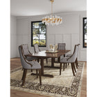 Manhattan Comfort Fifth Avenue 18.5" Traditional Faux Leather Upholstered Dining Chair - Grey - Set of 2-Frame Made of Solid Beech Wood with Rich Walnut Finish