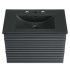 Modway Render 30" Wall-Mount Bathroom Vanity - Grey/Black-Ceramic Sink Basin