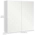 Kleankin Wall Mount Medicine Cabinet with Shelf and Mirror - High Gloss White-Adjustable upper shelf accommodates different-sized items