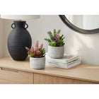Monarch Specialties 9366 9" Tall Artificial Succulents - Grey Cement Pots - Set of 2-Made with environmentally friendly materials, this artificial plant set provides a sustainable décor solution