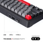Cybeart Akula 65 Compact Tri-Mode Wireless RGB Gaming Keyboard - Black-4000 mAh battery delivers 200 hours with RGB lights off and 25 hours with RGB lights on