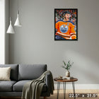 Connor Mcdavid Edmonton Oilers Goal Celebration Close-up - Framed Canvas - 22" x 31"-Ready to hang - arrives fully assembled