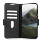 Dbramante1928 Oslo Pro Folio Wallet Case For Samsung S25 FE - Black- Made from GRS-certified recycled and 100% recyclable plastic materials (Equivalent weight of 4x0.5l plastic bottles)