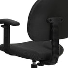 Flash Furniture Black Patterned Fabric Drafting Chair with Adjustable Arms-Contoured Seat and Back