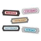 Ashley Productions Magnetic Die-Cut Timesavers & Labels - Days of the Week - Black and White Patterns - 3 Pack-Write-on/wipe-off surface