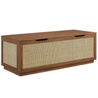 Modway Soma Fluted 3-in-1 Hall Tree with Storage Bench & Coat Rack - Walnut-Assembly Required