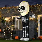 HOMCOM 9.8' Lit Inflatable Skeleton Ghost Halloween Decoration-7 ground stakes, 3 drawstrings and 4 sandbags ensure stability and sturdy standing 