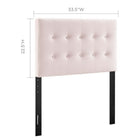 Modway Emily Biscuit Tufted Performance Velvet Twin Headboard - Pink-Velvet Polyester Upholstery