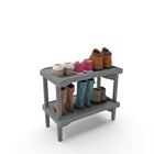 Rakabot Plastico 2-Tier Water and Sand Collecting and Draining Shoe Rack - Light Grey-Stores 3 pairs per tier