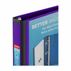 Staples Better Binder - 1" - Purple-Non-stick vertical inside pocket keeps loose pages in place